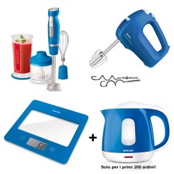 Sencor Promo Blu: Frullatore a immersione, Sbattitore elettrico, Bilancia da cucina digitale + Bollitore elettrico