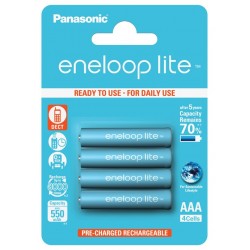 Ministilo ricaricabile Eneloop Lite Panasonic Ni-Mh *550 mAh Blister 4 pz.