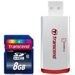 Transcend SD Card 3.0 High Speed Classe 10 8GB con Card Reader P2