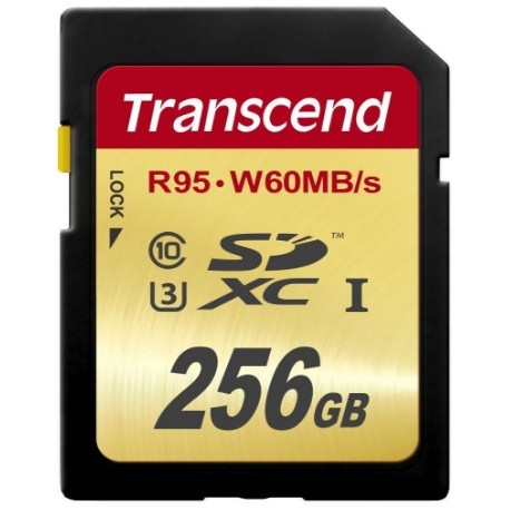 Transcend SD (R95, W60MB/s) UHS-I U3 Classe 10 256GB