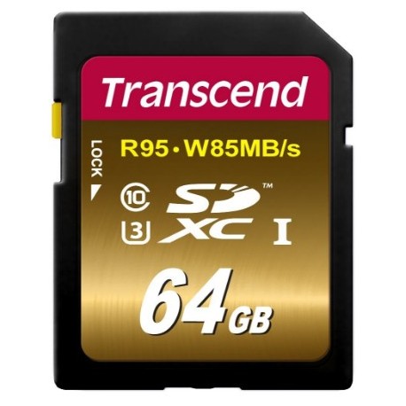 Transcend SD (R95, W85MB/s) UHS-I U3 Classe 10 64GB