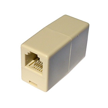 accoppiatore telefonico 2 connettori RJ11 - 6p4c femmina/femmina colore bianco