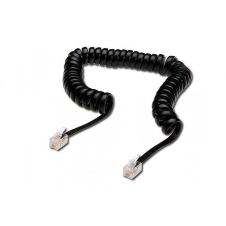 Cavo di connessione per cornetta telefonica a spirale mt 2 (cm 30) colore nero