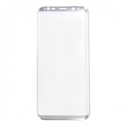 Vetro temperato Curvo con bordo Silver per Samsung S8 Plus