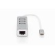 Digitus HUB USB Type C - 3 porte USB2.0 + Fast Ethernet LAN