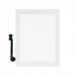 Vetro touch screen per Ipad 4 Bianco completo di adesivi e tasto Home