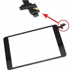 Vetro touch screen per Ipad Mini 1-2 completo di adesivi e tasto Home Nero